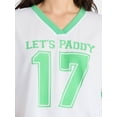 thumbnail image 4 of Saint Patrick's Day Women's Let's Paddy Jersey with Short Sleeves from Holiday Time, Sizes XXS-XXL, 4 of 5