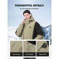thumbnail image 4 of CAMEL Mens Winter Outerwear Coats Warm Cotton Jacket Fashion Parkas Casual Lightweight Jackets Gray Black, 4 of 9