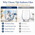 thumbnail image 7 of Ocean Animal Wine Glass, 3D Octopus Shark Whale Turtle Glassware, Novelty Drinking Glass for Coastal Home Decor Beach House Bar Gift, 7 of 7