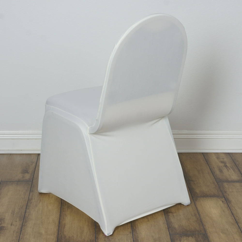 BalsaCircle Ivory Spandex Stretchable Banquet Chair Covers Slipcovers