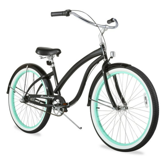 Firmstrong Bella Fashionista, 26", Women's, Three Speed, Gloss Black/Green