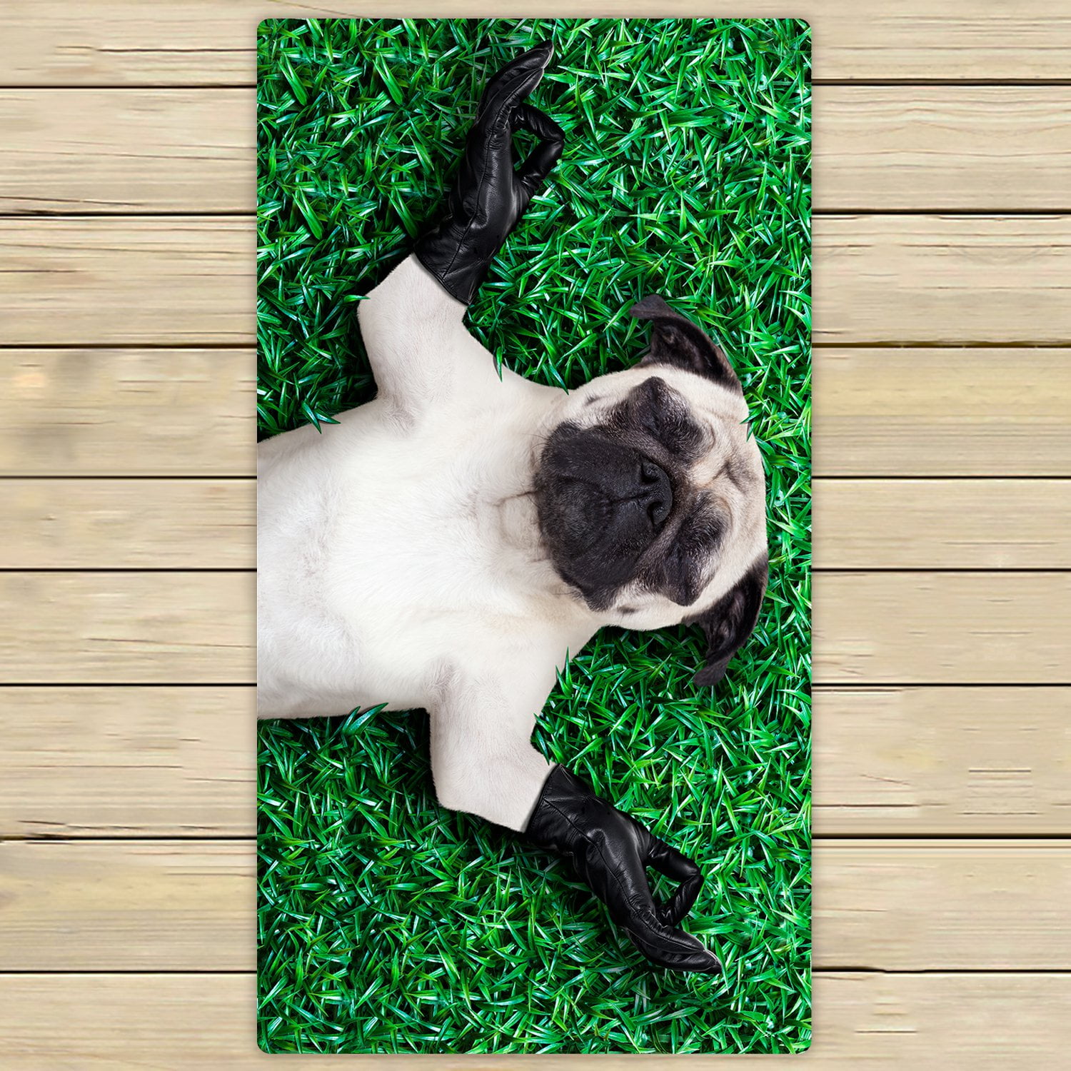 pug beach towel