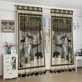 thumbnail image 4 of Rustic Cabin Curtain, Forest Bear Deer Wildlife Country Bath Curtains, Hunting Camping for Home Kitchen Livingroom Coffee Room Window Curtain 2Panel 42" W X 54" L, 4 of 6