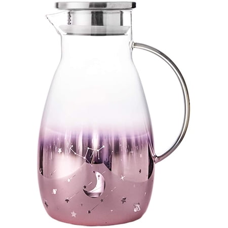 Water Pitcher Simple Glass Pitcher with Stainless Steel Lid Water ...