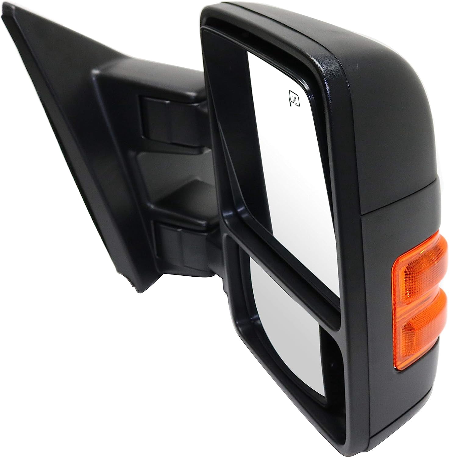 Towing Mirror Compatible With 2013-2014 Ford F-150 Right Passenger Side Heated In-housing Signal Light Textured Black Kool-Vue
