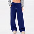 thumbnail image 2 of Wide Leg Sweatpants Women Baggy Comfy Fleece Low Rise Sweatpants Soft Drawstring Yoga Pants with Pockets Casual Joggers, 2 of 12