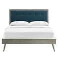 thumbnail image 6 of Modway Willow Queen Wood Platform Bed with Splayed Legs in Gray/Azure, 6 of 11