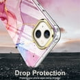 thumbnail image 6 of iPhone 14 Case with Screen Protector, [Wireless Charging] Shockproof Drop Protection Dual Layer Rugged Hybid Back Cover with TPU Impact Resistant Bumper for Apple iPhone 14 (2022), Pink Marble, 6 of 7