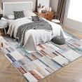 thumbnail image 2 of Hasoo 5' x 7' Washable Area Rug Modern Geometric Abstract Rug Anti-Slip Stain-Resistant Carpet Soft Foldable Accent Rug for Home Office, Red Multi, 2 of 7