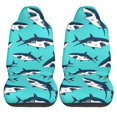 thumbnail image 1 of LAKIMCT Blue Shark Car Seat Covers Vehicle Front Seat Covers Universal Fit Seat Protector, 1 of 1