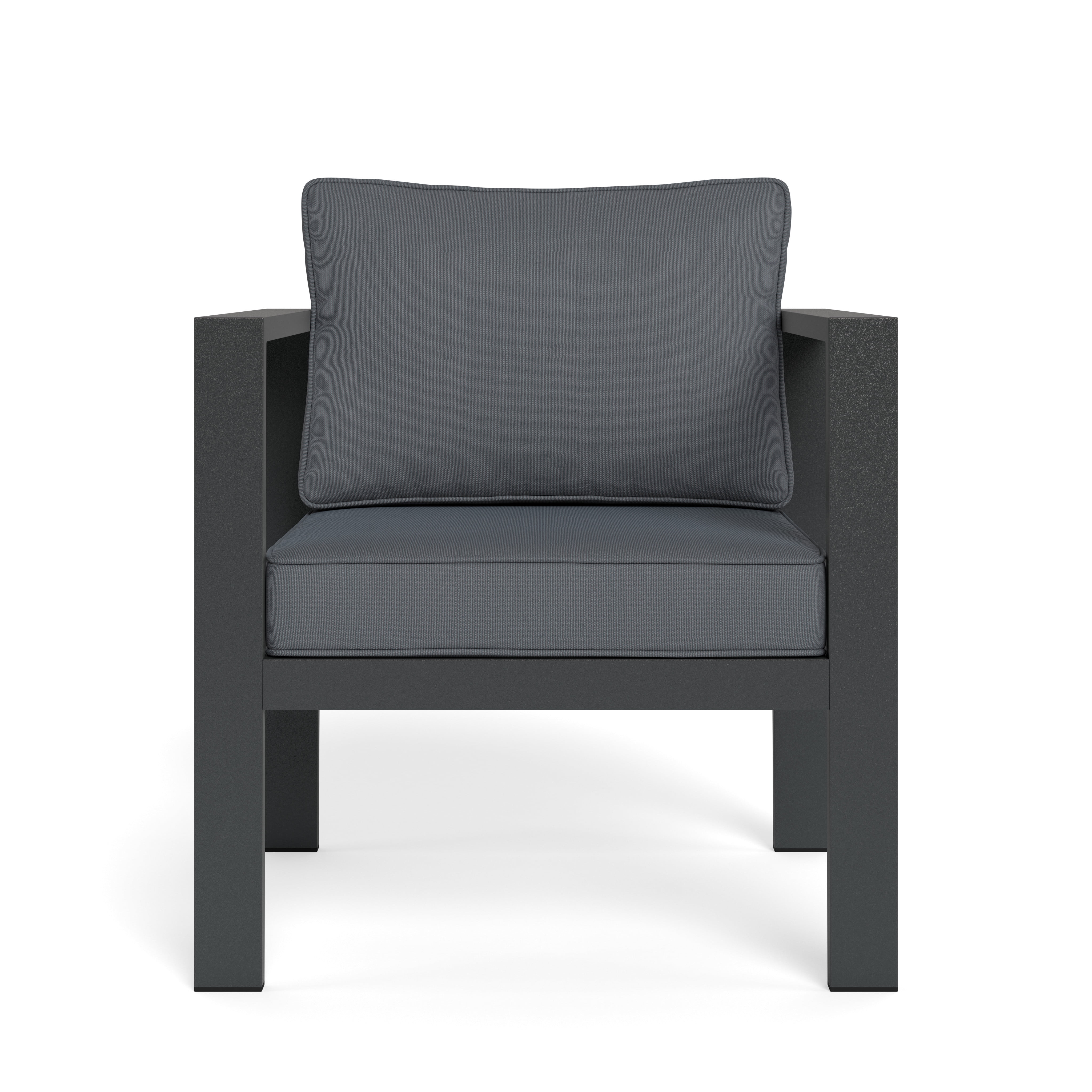 Tortuga Outdoor Lakeview Aluminum Club Chair w/ Cushion Charcoal