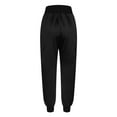 thumbnail image 4 of High Rise Pants for Women Trendy Foldover Tapered Leg Satin Cargo Sweatpants Pockets Elastic Casual Trousers (Small, Black), 4 of 6