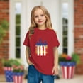 thumbnail image 2 of ZACPNCV Girls 4th of July T-Shirt USA Tees Stars Crew Neck Short Sleeve Striped Shirts Kids Flag Clothes Red 4-5 Years, 2 of 9