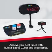 Rubik’s Cube, Mini Timer Display & Stand, Includes Case, Clear Display Device & Adjustable Stand for At-Home Speedcubing Practice, Brain Teaser Puzzle for Adults, Fidget Toy for Kids, Ages 8 & Up