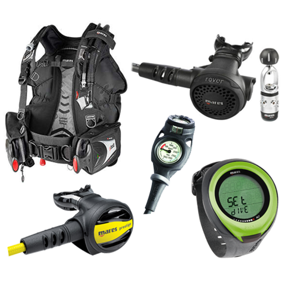 Mares Rover Deluxe Scuba Package with Wrist Computer