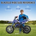 thumbnail image 4 of 49cc 2-Stroke Kids Dirt Bike, Gas Powered Mini Dirt Bike for Boys and Girls 5-13, Motorcycle with 25mph Max Speed, 2.5-10" Off Road Tires, Front and Rear Suspension & Dual Disc Brakes, Blue, 4 of 8