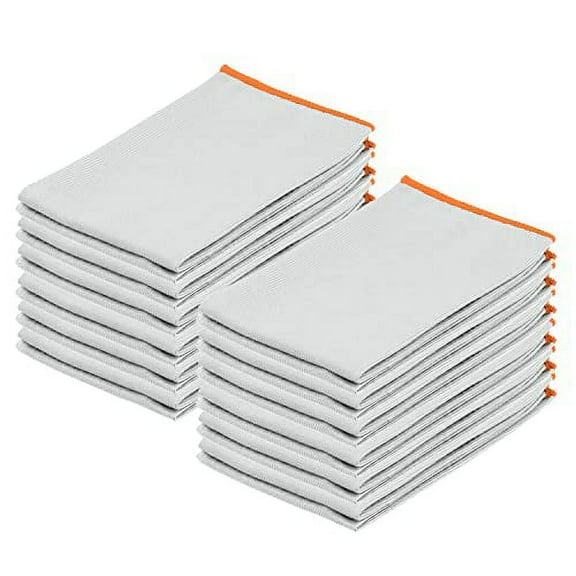 Microfiber Glass and Mirror Cleaning Cloths 24 Pack 14x16inch Large