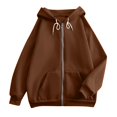 thumbnail image 4 of Inglocry Hoodies For Women Zip Up Oversized Y2K Jackets Lightweight Casual Athletic Fleece Plus Size Sweatshirts Fall Fashion 2025 Brown L, 4 of 6