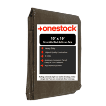 ONESTOCK Reversible Tarpaulin Heavy-Duty Waterproof Tarp, Brown/Black, 10' x 16'
