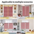 thumbnail image 6 of Farmhouse Buffalo Plaid Kitchen Curtains 84 Inch Length, Red White Checkered Grommet Top Bedroom Living Room Curtains, Light Filtering Cafe Curtain Drapes 2 Panels Set 104''x84'', 6 of 9