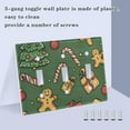 thumbnail image 3 of Yayeee Toggle Light Switch Wall Plate 2-Gang 4.56"x4.48" Decorative Outlet Cover, Yellow Christmas Gingerbread, 3 of 7