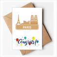 thumbnail image 1 of Paris French Yellow Landmark Pattern Wedding Cards Congratulations Greeting Envelopes, 1 of 3