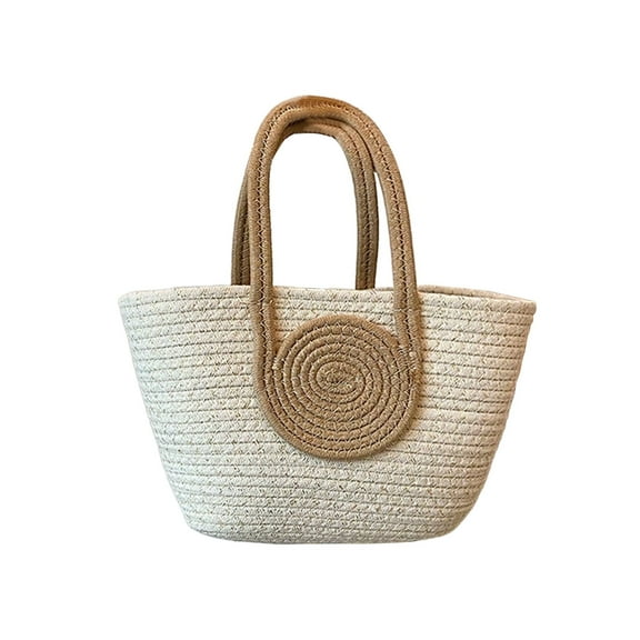 Large Capacity Rope Woven Tote Bag – Versatile Casual Shoulder Bag with Durable Reinforced Handles, Elegant Interwoven Design, and Spacious Storage for Daily Use and Beach Trips