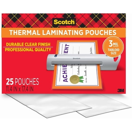 Thermal Laminating Pouches, Legal Size 11 x 17 Inches, 25 Pack Sheets, 3 Mil, Education Supplies & Craft Supplies, For Use With Laminators