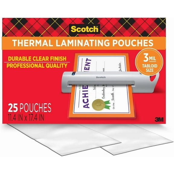 Thermal Laminating Pouches, Legal Size 11 x 17 Inches, 25 Pack Sheets, 3 Mil, Education Supplies & Craft Supplies, For Use With Laminators