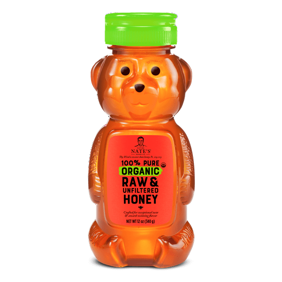 Nate's Organic Honey: 100% Pure, Raw & Unfiltered Honey - 12 fl oz Gluten-Free Honey