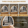 thumbnail image 3 of 39-Inch Touch Screen LED Makeup Vanity with 3-Light System & Removable Mirror Desk Conversion, Rubber Wood & Tempered Glass Dressing Table for Bedroom or Home Office, Espresso Finish, 3 of 7
