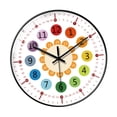 thumbnail image 4 of deevoka Modern Wall Clock 8 inch Teaching Clock for Classrooms Classroom Living Room Black border A, 4 of 9