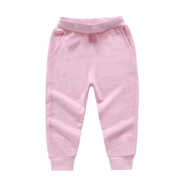 Odeerbi 1-10 Años Niños Niñas Algodón Pantalones Workout Athletic Deportes Jogger Pantalones Color Sólido Cintura Elástica Casual Joggers