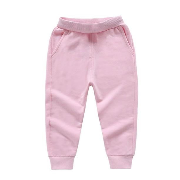 Odeerbi 1-10 Años Niños Niñas Algodón Pantalones Workout Athletic Deportes Jogger Pantalones Color Sólido Cintura Elástica Casual Joggers