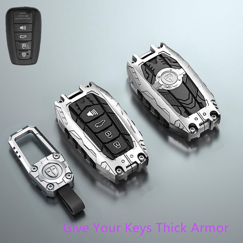 Alloy Key fob Cover Compatible with Toyota 2018 2024 Camry RAV4 Highlander Prius Corolla accessories keychian