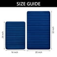 thumbnail image 3 of Tripumer Set of 2 Comfort Memory Foam Mat Bathroom Rug Set 16 x 24 inch and 20 x 32 inch Shaggy Bathroom Mats and Rugs Set Navy Blue, 3 of 6