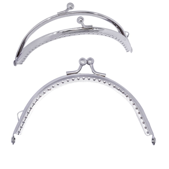 BESTOYARD Kiss Lock Purse Frame Iron Silver 1 Set for Handbag Making Accessories DIY Enthusiasts