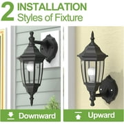 EMART Outdoor Porch Light, Exterior Waterproof Wall Light Fixtures, Anti-Corrosion Plastic Material for Backyard, Garage - Black, 1 Pack