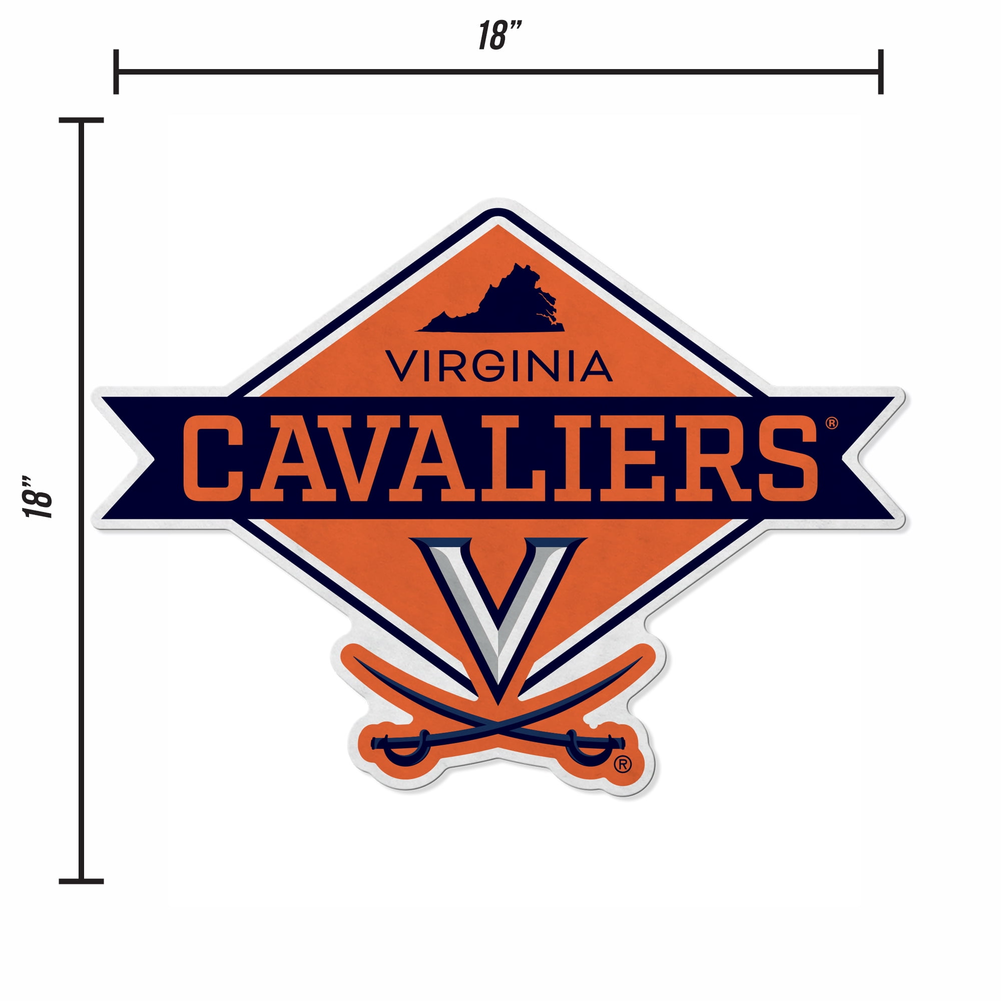 Virginia University Shape Cut Logo With Header Card - Diamond Design