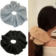 thumbnail image 2 of FENOHREFE Knit Hair Scrunchies Thick Ruffle Oversized Hair Scrunchy Elegant Hair Rope Scrunchy Women Ponytail Holder, 2 of 8