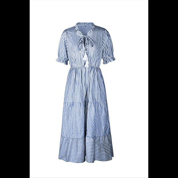 Vestido de Rayas Azul S