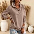 thumbnail image 5 of cocolona Half Zip Pullover Sweatshirts for Women Long Sleeve Solid Color Loose Casual Basic Sweatshirts, 5 of 7