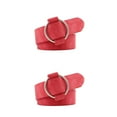 thumbnail image 1 of braveheart Haute Qualité Dames Mode Dernière Aiguille -Sans Boucle Ronde Ceinture jeans Décontracté Sauvage Femmes Ceinture Sans Boucles Ceinture en Cuir Rouge 2Ensemble, 1 of 6