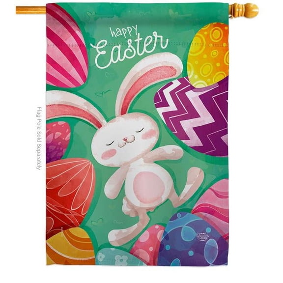 Ornament Collection H192352-BO Easter Eggs Springtime Double-Sided Garden Decorative House Flag, Multi Color