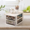 thumbnail image 5 of Compact Two Tier Desktop Organizer With Drawers For And Home Storage For Supplies Cosmetics And Small Items Rack 2, 5 of 5