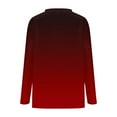 thumbnail image 4 of Comfortable workout Tops For Woman Daily V-neck Solid Color Long Sleeved Red Fresh Classic Tshirts L-5XL, 4 of 5