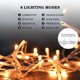 thumbnail image 2 of Guirnalda de luces Uping de 22 m y 200 LED, con enchufe europeo, 8 modos de funcionamiento, ideal para decoración de fiestas, jardines y ceremonias (blanco cálido), 2 of 4