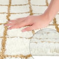 thumbnail image 3 of HMETOL Checkered Non Slip Bath Mats, Soft Fluffy Absorbent Bathroom Rugs for Shower, Sink Brown-1 16" x 24", 3 of 6