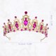 thumbnail image 4 of Mujeres Faux Crystal Queen Crowns Tiara, Princess Rhinestone Tiaras, Novia Boda Fiesta de cumpleaños Cosplay Accesorios para el cabello, Gold Tone Rose Red, 4 of 7