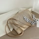 thumbnail image 4 of Bolso de mano de gran capacidad tejidos de paja de mano de hombro con cinta de seda para mujer, 4 of 6